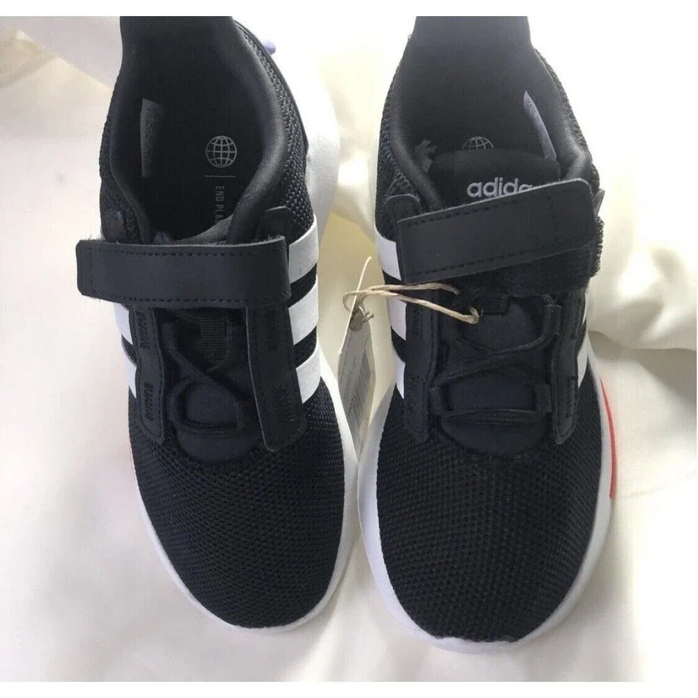 ADIDAS RACER TR21 K Boys Sz 13 K Big Boy Black/White/Ink Mesh Running Shoes - Picture 10 of 13